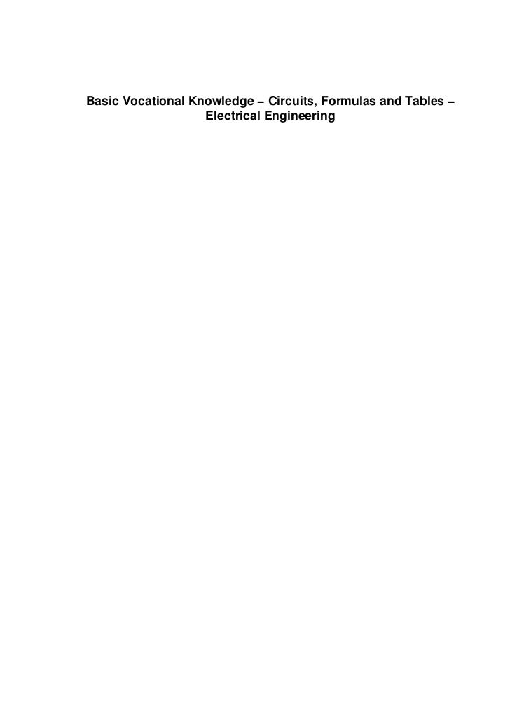 electronics en engineering basic vocational knowledgebasic vocational knowledge − circuits, formulas and tables − electrical engineering